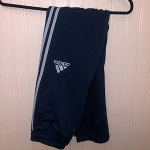 Adidas pants dark blue with light blue stripe